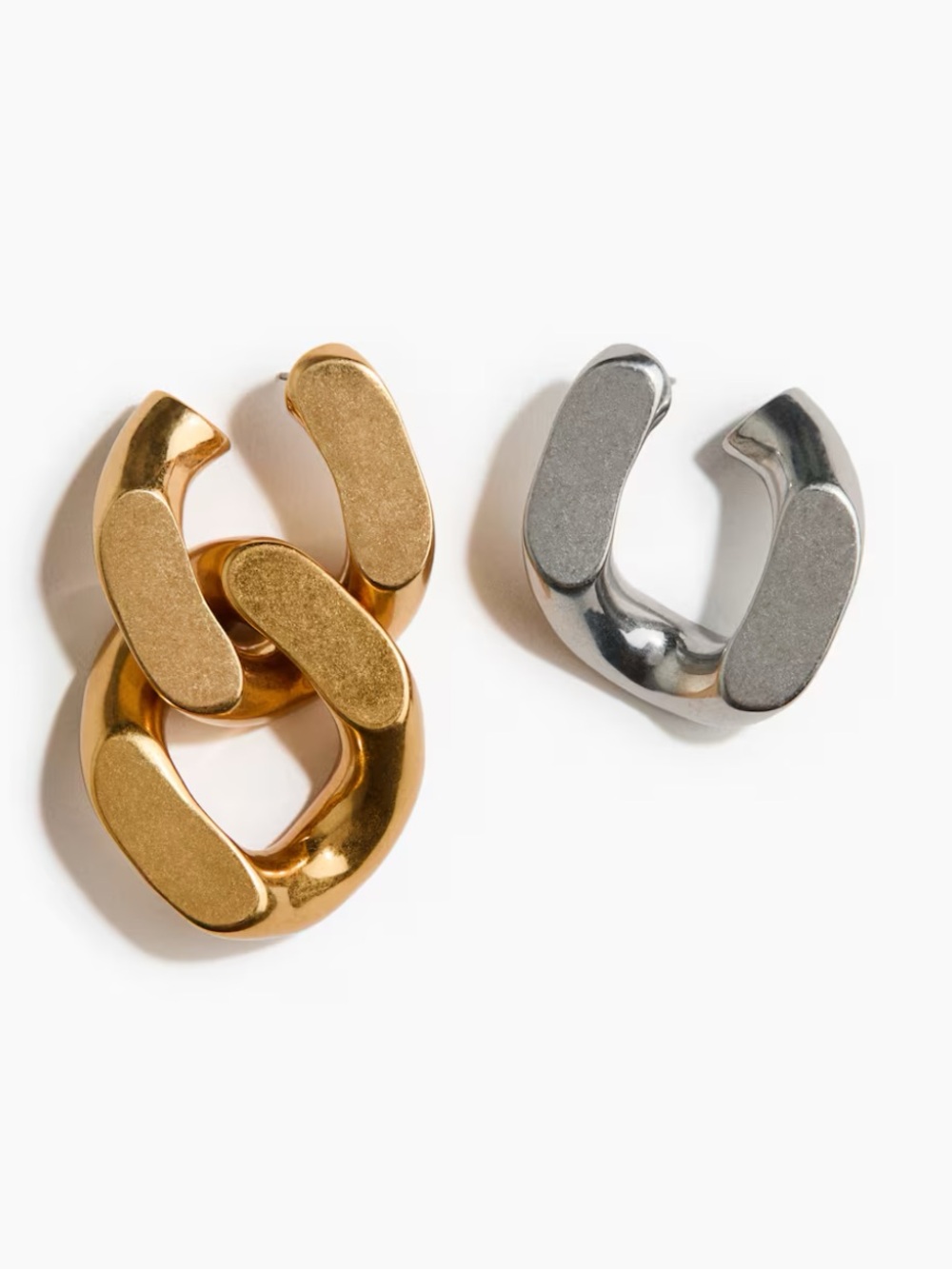 Stella McCartney, H&M Gold and Silver Chunky Link Earrings